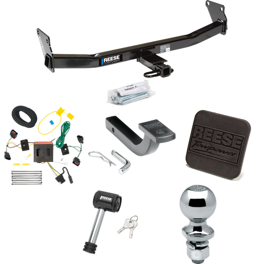 Fits 2008-2017 Jeep Patriot Trailer Hitch Tow PKG w/ 4-Flat Wiring Harness + Draw-Bar + 2" Ball + Hitch Cover + Hitch Lock By Reese Towpower