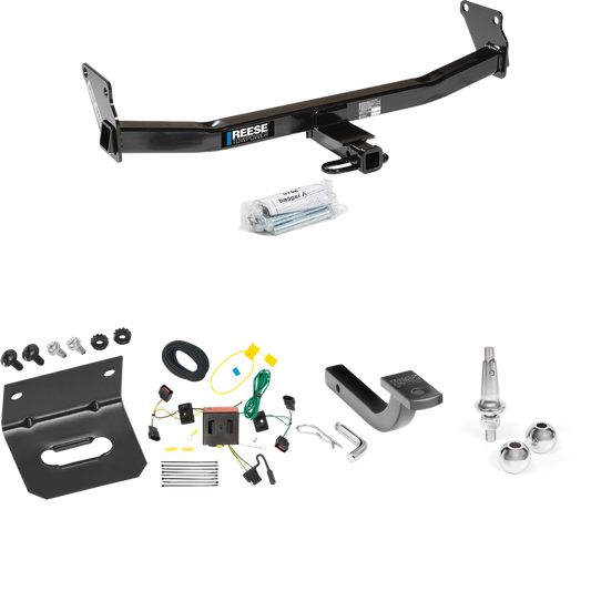 Se adapta al paquete de enganche de remolque Jeep Patriot 2008-2017 con arnés de cableado plano de 4 + barra de tracción + bolas intercambiables de 1-7/8" y 2" + soporte de cableado de Reese Towpower