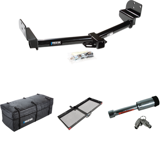 Fits 2002-2005 Mercury Mountaineer Trailer Hitch Tow PKG w/ 48" x 20" Cargo Carrier + Cargo Bag + Hitch Lock By Reese Towpower