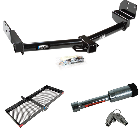 Fits 2003-2005 Lincoln Aviator Trailer Hitch Tow PKG w/ 48" x 20" Cargo Carrier + Hitch Lock By Reese Towpower