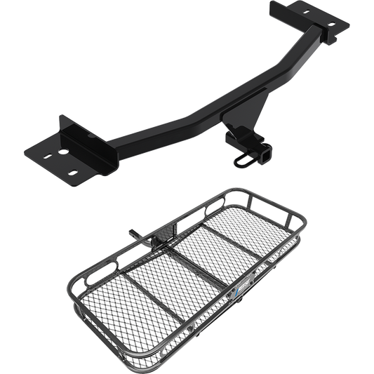 Fits 2020-2023 Ford Explorer Trailer Hitch Tow PKG w/ 48" x 20" Cargo Carrier Rack By Reese Towpower