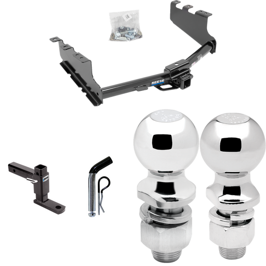 Fits 2019-2019 Chevrolet Silverado 1500 LD (Old Body) Trailer Hitch Tow PKG w/ Adjustable Drop Rise Ball Mount + Pin/Clip + 2" Ball + 2-5/16" Ball By Reese Towpower