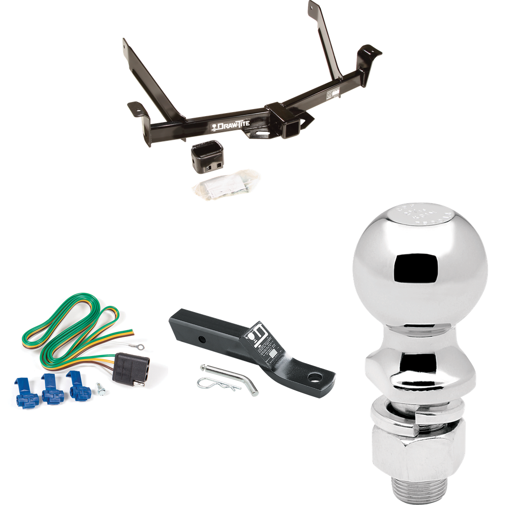 Fits 1991-1994 Mazda Navajo Trailer Hitch Tow PKG w/ 4-Flat Wiring + Ball Mount w/ 2" Drop + 2-5/16" Ball By Draw-Tite