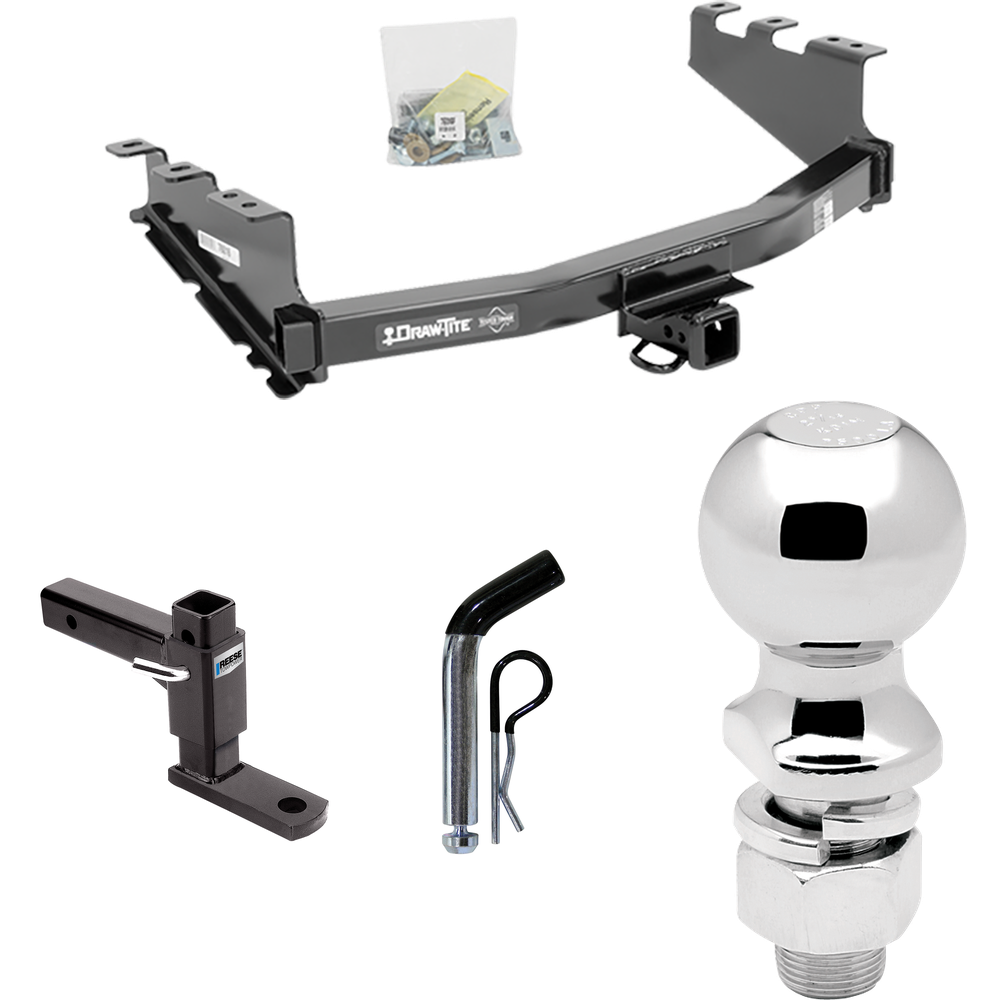 Fits 2019-2019 Chevrolet Silverado 1500 LD (Old Body) Trailer Hitch Tow PKG w/ Adjustable Drop Rise Ball Mount + Pin/Clip + 2-5/16" Ball By Draw-Tite