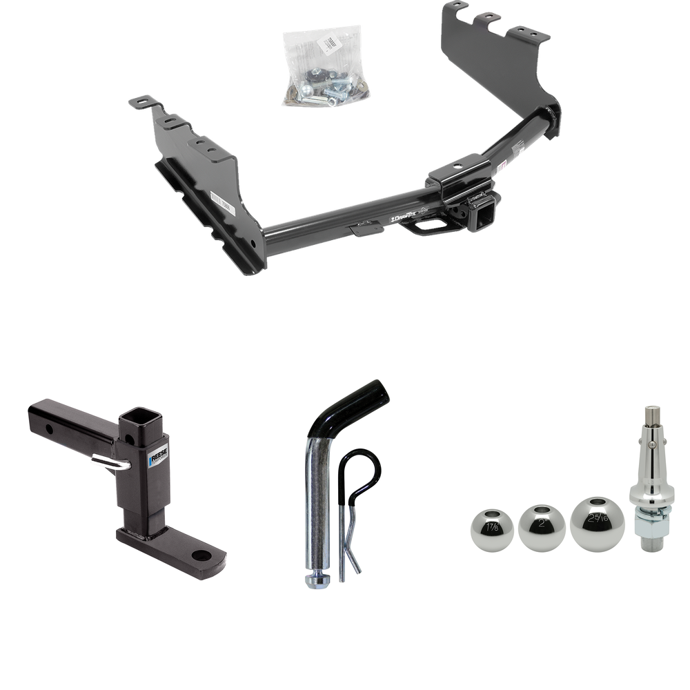 Se adapta al paquete de enganche de remolque GMC Sierra 1500 LD (cuerpo antiguo) 2019-2019 con soporte de bola de elevación ajustable + pasador/clip + bolas intercambiables de 1-7/8" y 2" y 2-5/16" de Draw-Tite