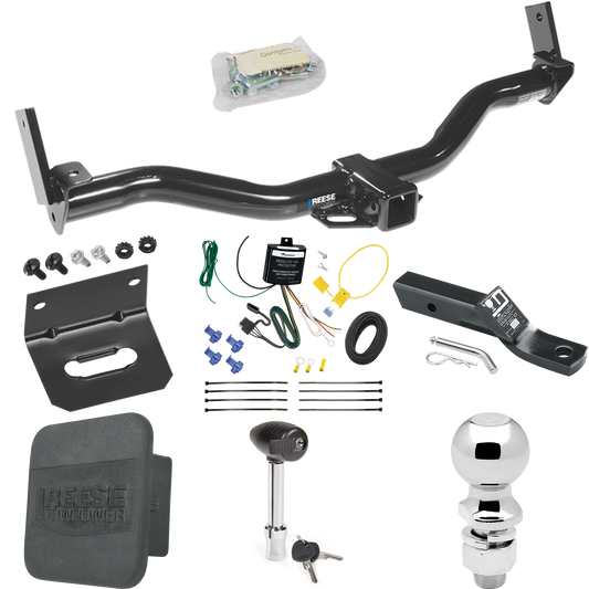 Se adapta al paquete de enganche de remolque Mercury Mountaineer 1997-2001 con cableado de 4 planos + soporte de bola con caída de 2" + bola de 2-5/16" + soporte de cableado + bloqueo de enganche + cubierta de enganche de Reese Towpower