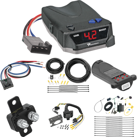 Fits 2015-2023 Jeep Renegade 7-Way RV Wiring + Tekonsha BRAKE-EVN Brake Control + Generic BC Wiring Adapter + 7-Way Tester and Trailer Emulator By Tekonsha