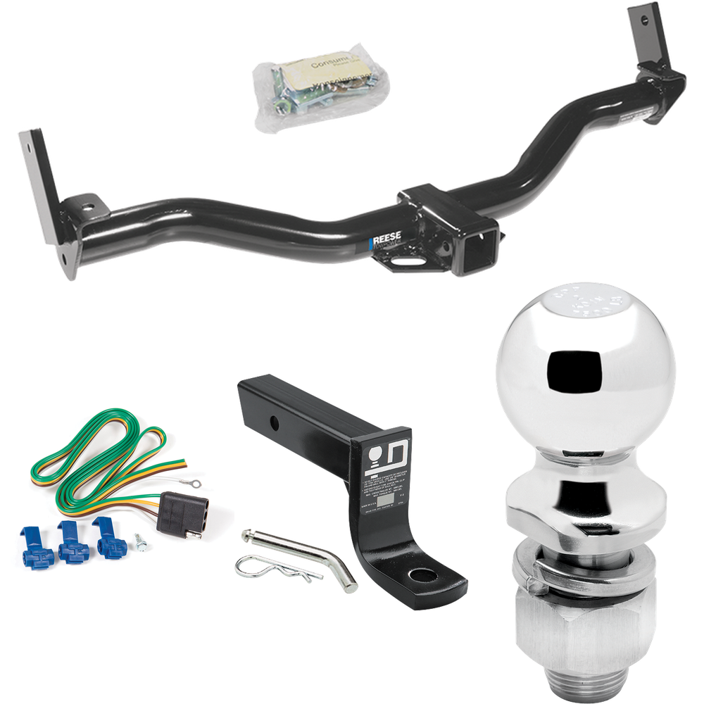 Fits 1991-1994 Ford Explorer Trailer Hitch Tow PKG w/ 4-Flat Wiring + Ball Mount w/ 4" Drop + 2" Ball By Reese Towpower