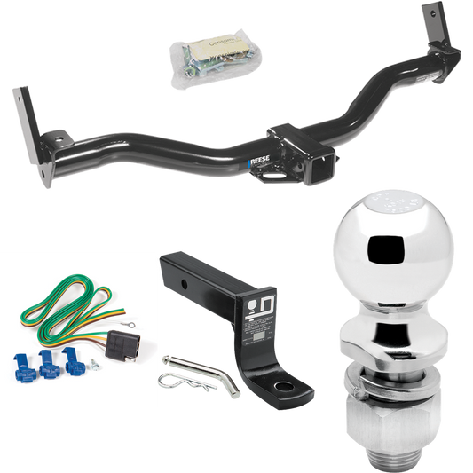 Fits 1991-1994 Ford Explorer Trailer Hitch Tow PKG w/ 4-Flat Wiring + Ball Mount w/ 4" Drop + 2" Ball By Reese Towpower