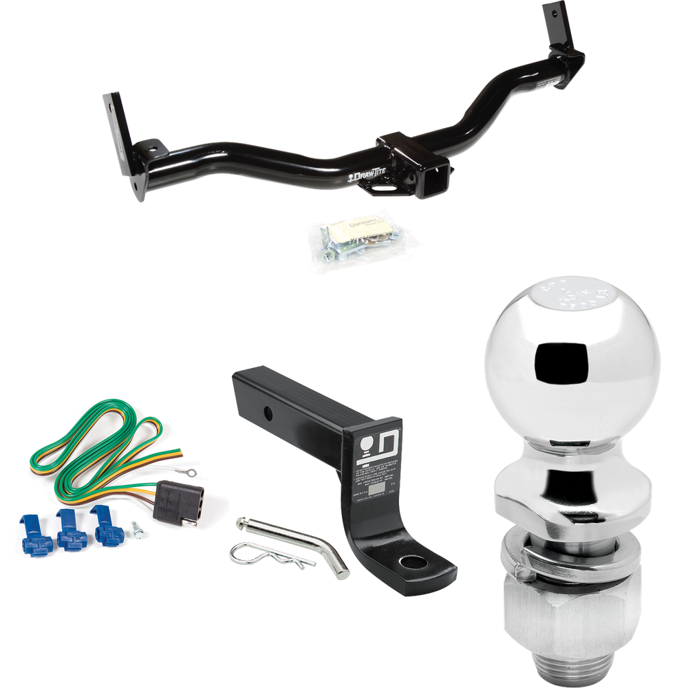 Fits 1991-1994 Mazda Navajo Trailer Hitch Tow PKG w/ 4-Flat Wiring + Ball Mount w/ 4" Drop + 2" Ball By Draw-Tite