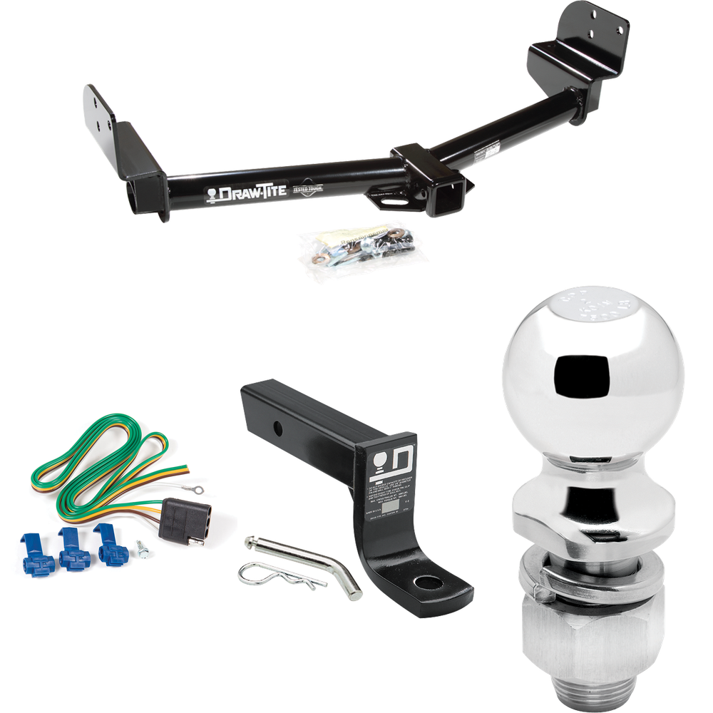 Fits 2005-2005 Lincoln Aviator Trailer Hitch Tow PKG w/ 4-Flat Wiring + Ball Mount w/ 4" Drop + 2" Ball By Draw-Tite