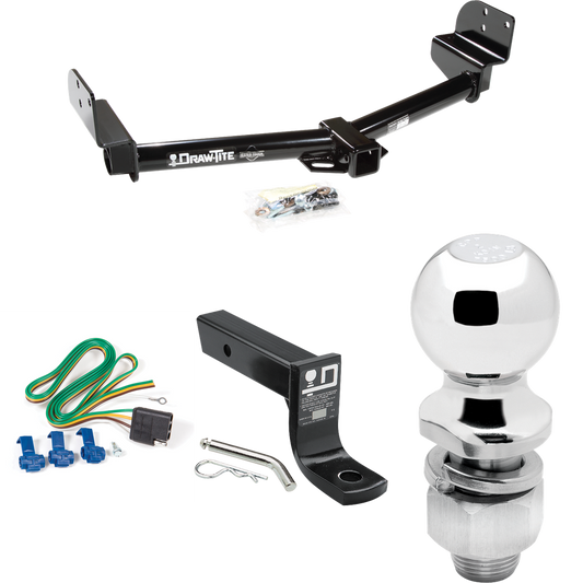 Fits 2005-2005 Lincoln Aviator Trailer Hitch Tow PKG w/ 4-Flat Wiring + Ball Mount w/ 4" Drop + 2" Ball By Draw-Tite