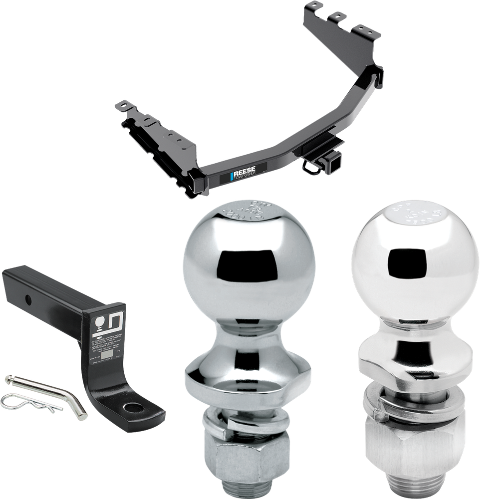 Fits 2019-2019 Chevrolet Silverado 1500 LD (Old Body) Trailer Hitch Tow PKG w/ Ball Mount w/ 4" Drop + 2" Ball + 1-7/8" Ball By Reese Towpower