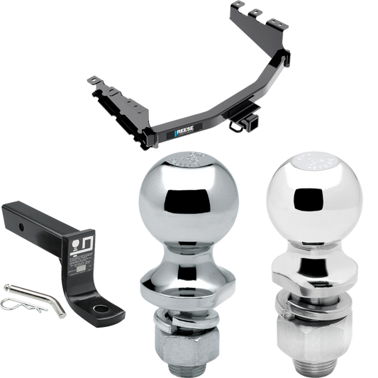 Fits 2019-2019 Chevrolet Silverado 1500 LD (Old Body) Trailer Hitch Tow PKG w/ Ball Mount w/ 4" Drop + 2" Ball + 1-7/8" Ball By Reese Towpower