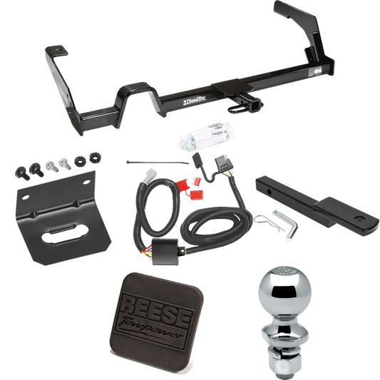 Fits 2000-2004 Subaru Outback Trailer Hitch Tow PKG w/ 4-Flat Wiring Harness + Draw-Bar + 2" Ball + Wiring Bracket + Hitch Cover (For Wagon, Except Sport Models) By Reese Towpower