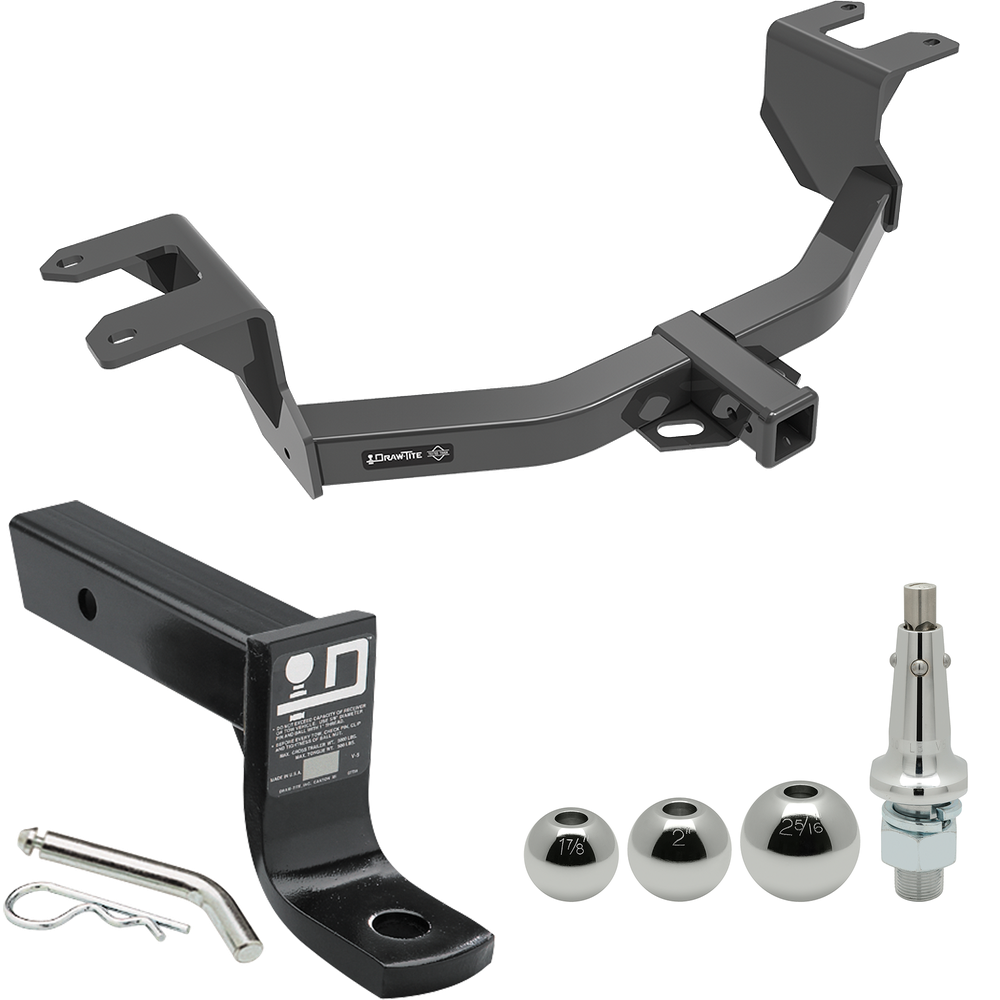 Fits 2019-2023 GMC Sierra 1500 Trailer Hitch Tow PKG w/ Ball Mount w/ 4" Drop + Interchangeable Ball 1-7/8" & 2" & 2-5/16" By Draw-Tite