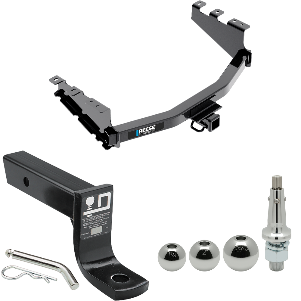 Fits 2019-2019 Chevrolet Silverado 1500 LD (Old Body) Trailer Hitch Tow PKG w/ Ball Mount w/ 4" Drop + Interchangeable Ball 1-7/8" & 2" & 2-5/16" By Reese Towpower