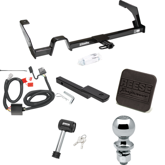 Fits 2000-2004 Subaru Outback Trailer Hitch Tow PKG w/ 4-Flat Wiring Harness + Draw-Bar + 2" Ball + Hitch Cover + Hitch Lock (For Wagon, Except Sport Models) By Reese Towpower