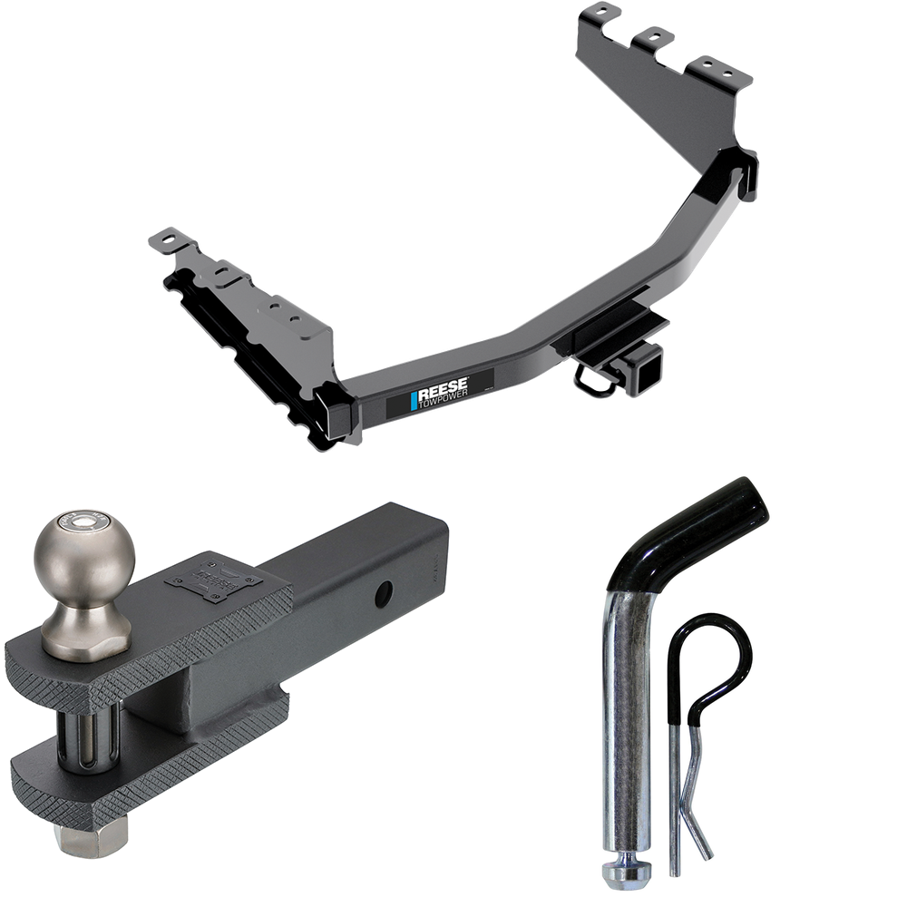 Fits 2014-2018 GMC Sierra 1500 Trailer Hitch Tow PKG w/ Clevis Hitch Ball Mount w/ 2" Ball + Pin/Clip By Reese Towpower