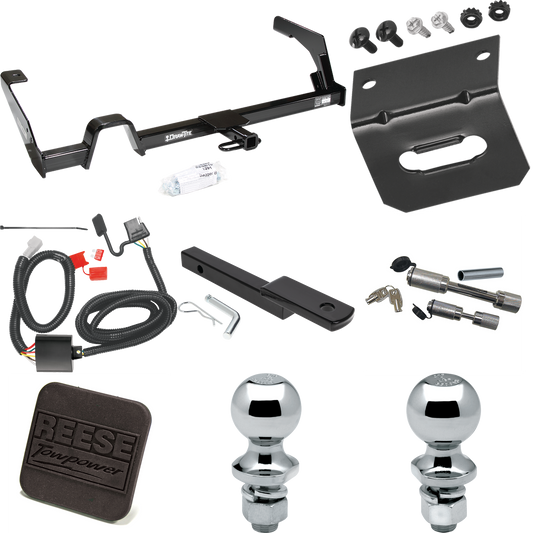 Fits 2000-2004 Subaru Outback Trailer Hitch Tow PKG w/ 4-Flat Wiring Harness + Draw-Bar + 1-7/8" + 2" Ball + Wiring Bracket + Hitch Cover + Dual Hitch & Coupler Locks (For Wagon, Except Sport Models) By Reese Towpower