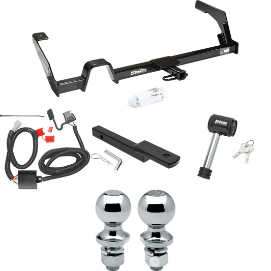 Fits 2000-2004 Subaru Outback Trailer Hitch Tow PKG w/ 4-Flat Wiring Harness + Draw-Bar + 1-7/8" + 2" Ball + Hitch Lock (For Sedan, Except Sport Models) By Reese Towpower