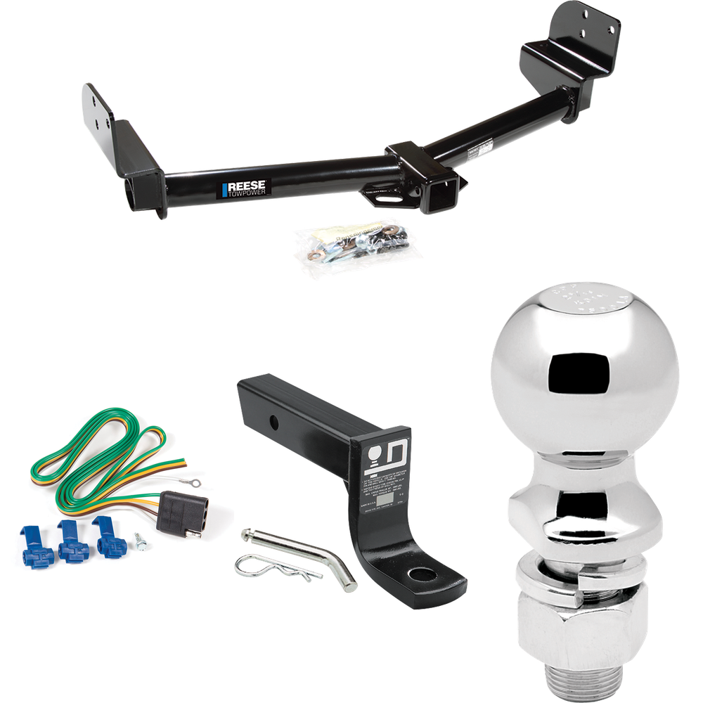 Fits 2004-2005 Ford Explorer Trailer Hitch Tow PKG w/ 4-Flat Wiring + Ball Mount w/ 4" Drop + 2-5/16" Ball By Reese Towpower