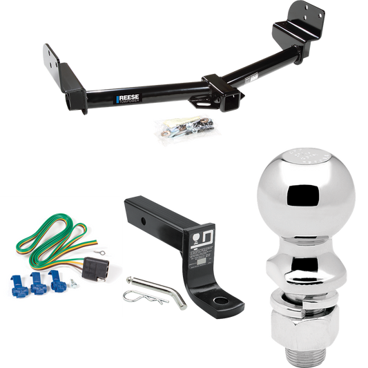 Fits 2004-2005 Ford Explorer Trailer Hitch Tow PKG w/ 4-Flat Wiring + Ball Mount w/ 4" Drop + 2-5/16" Ball By Reese Towpower