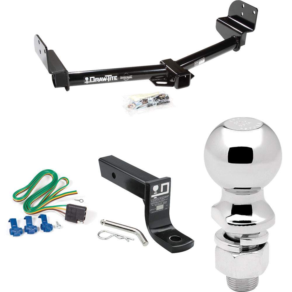 Fits 2004-2005 Mercury Mountaineer Trailer Hitch Tow PKG w/ 4-Flat Wiring + Ball Mount w/ 4" Drop + 2-5/16" Ball By Draw-Tite