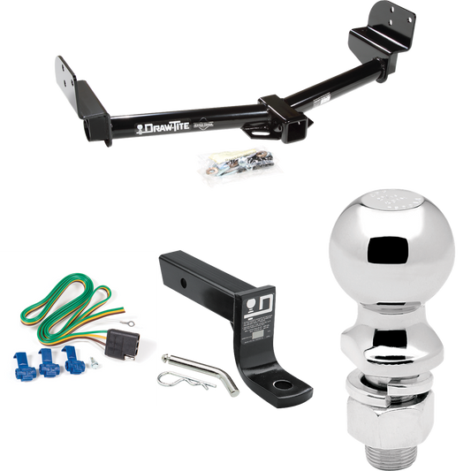 Fits 2004-2005 Mercury Mountaineer Trailer Hitch Tow PKG w/ 4-Flat Wiring + Ball Mount w/ 4" Drop + 2-5/16" Ball By Draw-Tite