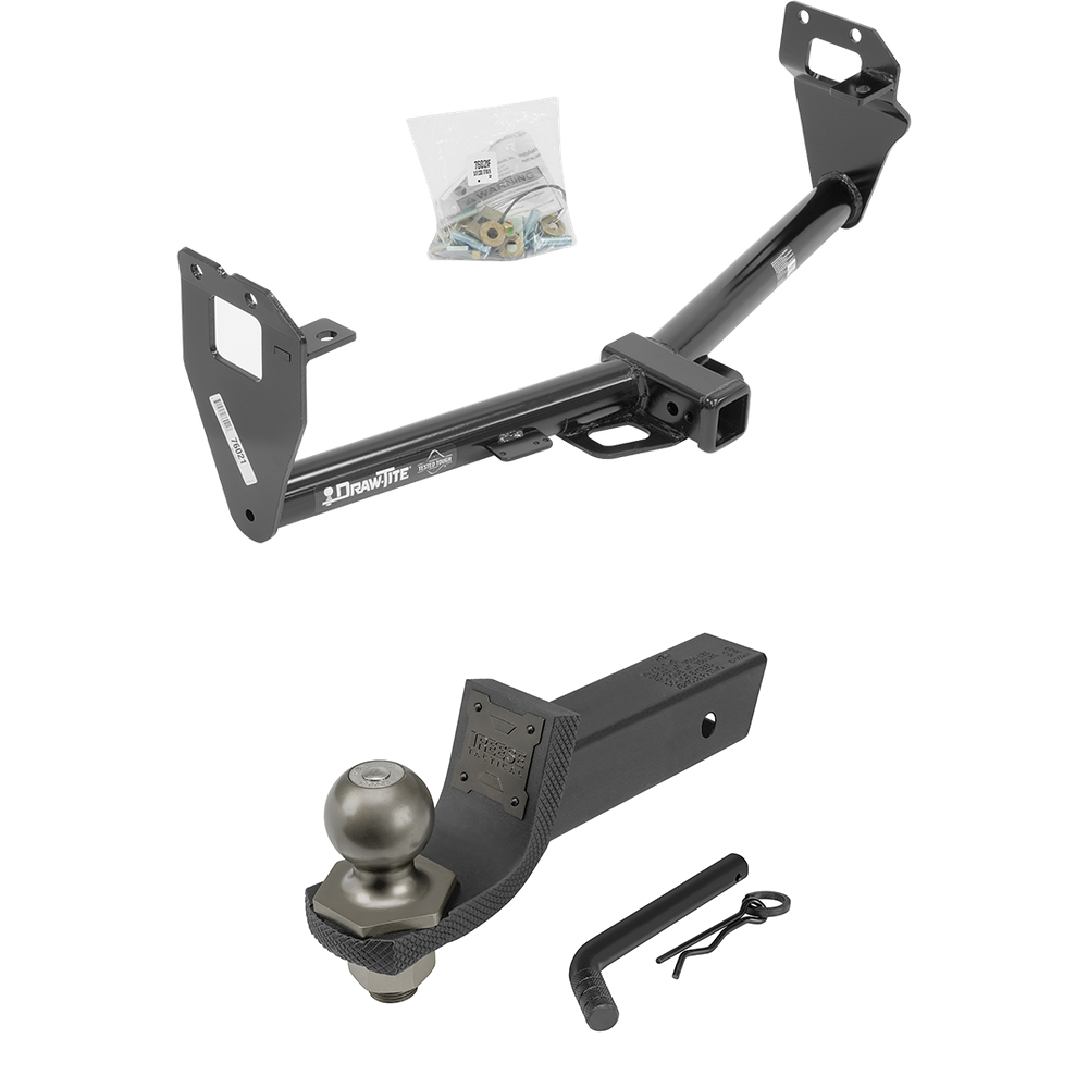 Fits 2015-2023 Jeep Renegade Trailer Hitch Tow PKG + Interlock Tactical Starter Kit w/ 2" Drop & 2" Ball By Draw-Tite