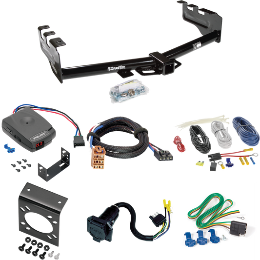 Fits 1999-2002 Chevrolet Silverado 2500 Trailer Hitch Tow PKG w/ Pro Series Pilot Brake Control + Plug & Play BC Adapter + 7-Way RV Wiring By Draw-Tite