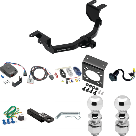 Fits 2019-2023 GMC Sierra 1500 Trailer Hitch Tow PKG w/ Pro Series Pilot Brake Control + Plug & Play BC Adapter + 7-Way RV Wiring + 2" & 2-5/16" Ball & Drop Mount By Draw-Tite