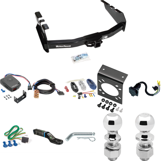 Fits 1999-2002 GMC Sierra 1500 Trailer Hitch Tow PKG w/ Pro Series Pilot Brake Control + Plug & Play BC Adapter + 7-Way RV Wiring + 2" & 2-5/16" Ball & Drop Mount By Draw-Tite