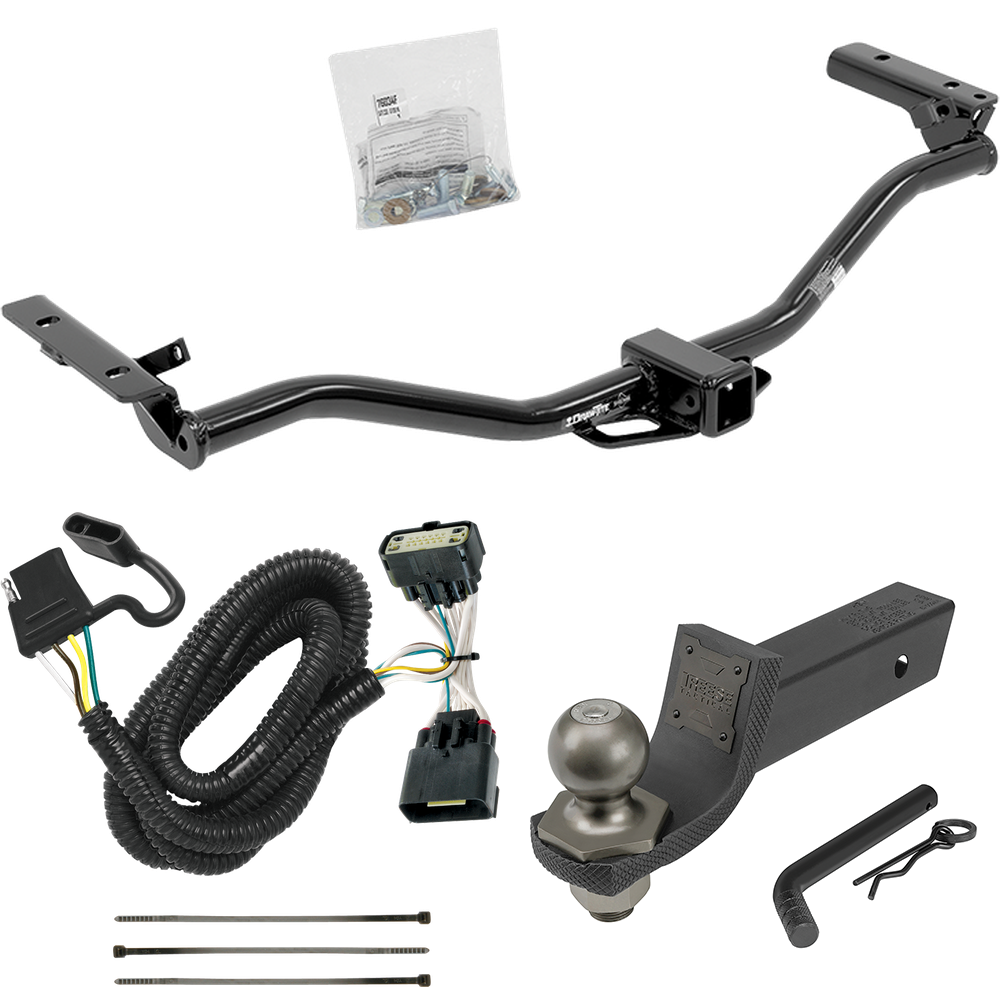 Fits 2011-2019 Ford Explorer Trailer Hitch Tow PKG w/ 4-Flat Wiring + Interlock Tactical Starter Kit w/ 2" Drop & 2" Ball By Draw-Tite