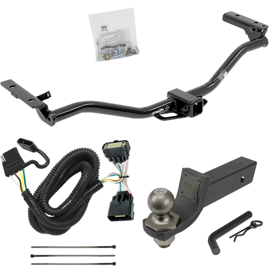 Fits 2011-2019 Ford Explorer Trailer Hitch Tow PKG w/ 4-Flat Wiring + Interlock Tactical Starter Kit w/ 2" Drop & 2" Ball By Draw-Tite