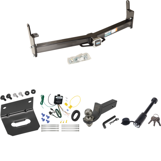 Fits 1995-2001 Ford Explorer Trailer Hitch Tow PKG w/ 4-Flat Wiring + Interlock Tactical Starter Kit w/ 2" Drop & 2" Ball + Tactical Dogbone Lock + Wiring Bracket By Reese Towpower