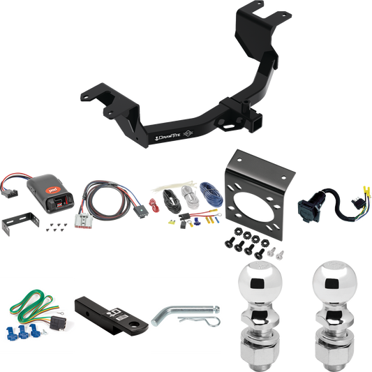 Se adapta al paquete de enganche de remolque Chevrolet Silverado 1500 2019-2023 con control de freno POD serie Pro + adaptador BC Plug &amp; Play + cableado RV de 7 vías + soporte de bola y caída de 2" y 2-5/16" de Draw-Tite