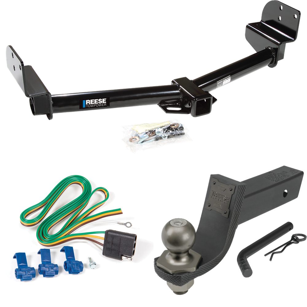 Fits 2004-2005 Mercury Mountaineer Trailer Hitch Tow PKG w/ 4-Flat Wiring + Interlock Tactical Starter Kit w/ 3-1/4" Drop & 2" Ball By Reese Towpower