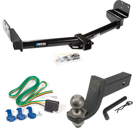 Fits 2004-2005 Mercury Mountaineer Trailer Hitch Tow PKG w/ 4-Flat Wiring + Interlock Tactical Starter Kit w/ 3-1/4" Drop & 2" Ball By Reese Towpower