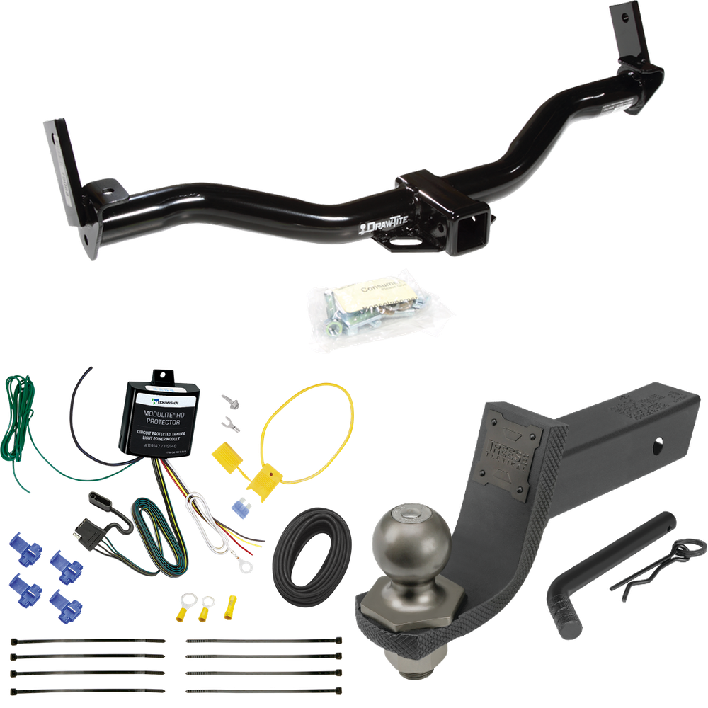 Fits 1995-2001 Ford Explorer Trailer Hitch Tow PKG w/ 4-Flat Wiring + Interlock Tactical Starter Kit w/ 3-1/4" Drop & 2" Ball By Draw-Tite