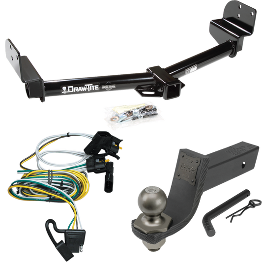 Fits 2003-2004 Lincoln Aviator Trailer Hitch Tow PKG w/ 4-Flat Wiring + Interlock Tactical Starter Kit w/ 3-1/4" Drop & 2" Ball By Draw-Tite