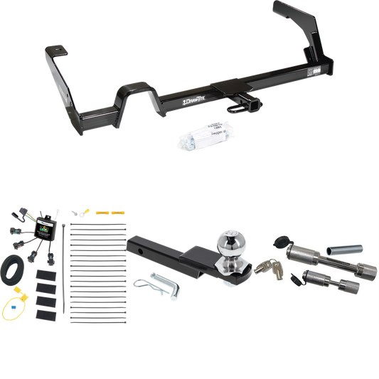 Fits 2000-2004 Subaru Legacy Trailer Hitch Tow PKG w/ 4-Flat Zero Contact "No Splice" Wiring Harness + Interlock Starter Kit w/ 2" Ball 1-1/4" Drop 3/4" Rise + Dual Hitch & Coupler Locks (For Wagon, Except Outback Models) By Reese Towpower