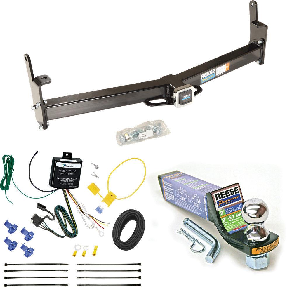 Fits 1997-2001 Mercury Mountaineer Trailer Hitch Tow PKG w/ 4-Flat Wiring + Starter Kit Ball Mount w/ 2" Drop & 1-7/8" Ball By Reese Towpower