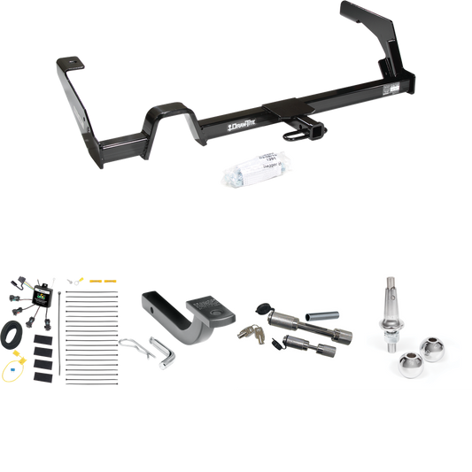 Fits 2000-2004 Subaru Legacy Trailer Hitch Tow PKG w/ 4-Flat Zero Contact "No Splice" Wiring Harness + Draw-Bar + Interchangeable 1-7/8" & 2" Balls + Dual Hitch & Coupler Locks (For Wagon, Except Outback Models) By Draw-Tite