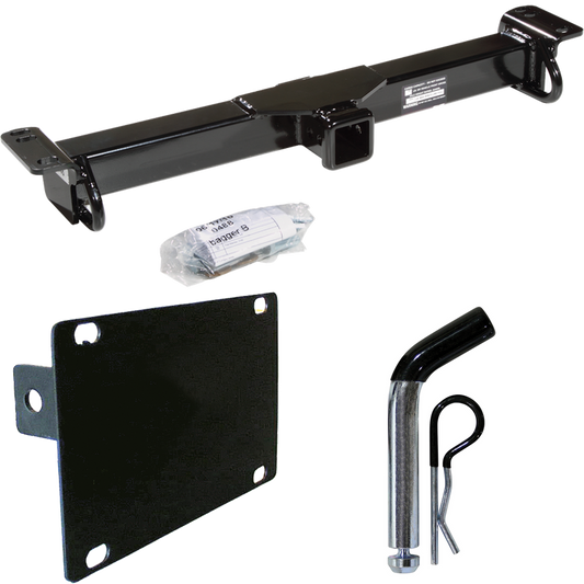 Fits 1987-1995 Jeep Wrangler Front Mount Trailer Hitch Tow PKG w/ License Plate Holder + Pin/Clip By Draw-Tite