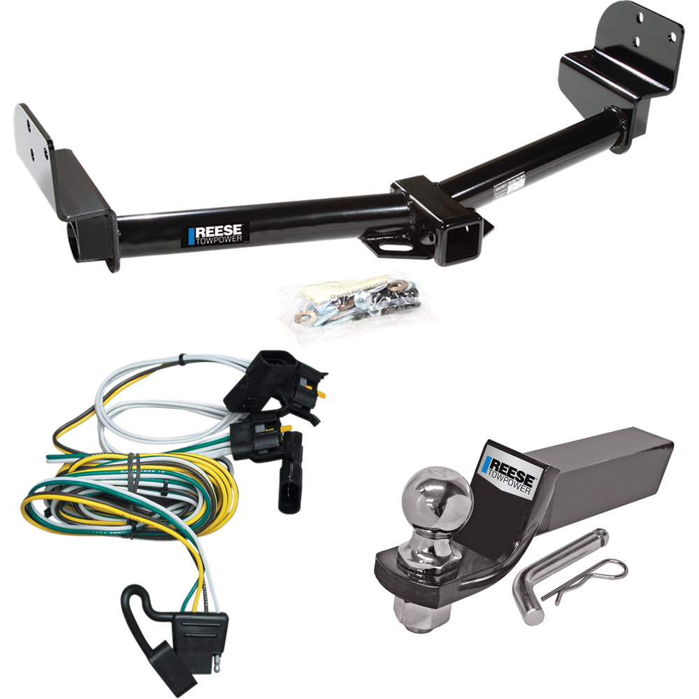 Fits 2002-2003 Ford Explorer Trailer Hitch Tow PKG w/ 4-Flat Wiring + Starter Kit Ball Mount w/ 2" Drop & 2" Ball By Reese Towpower