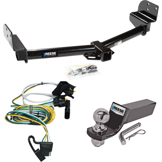 Fits 2002-2003 Ford Explorer Trailer Hitch Tow PKG w/ 4-Flat Wiring + Starter Kit Ball Mount w/ 2" Drop & 2" Ball By Reese Towpower