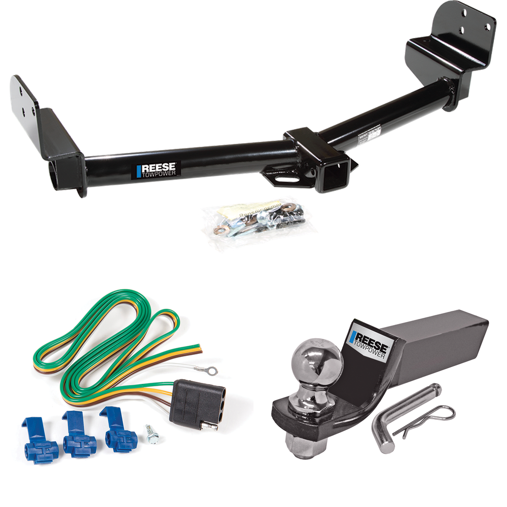 Fits 2005-2005 Lincoln Aviator Trailer Hitch Tow PKG w/ 4-Flat Wiring + Starter Kit Ball Mount w/ 2" Drop & 2" Ball By Reese Towpower