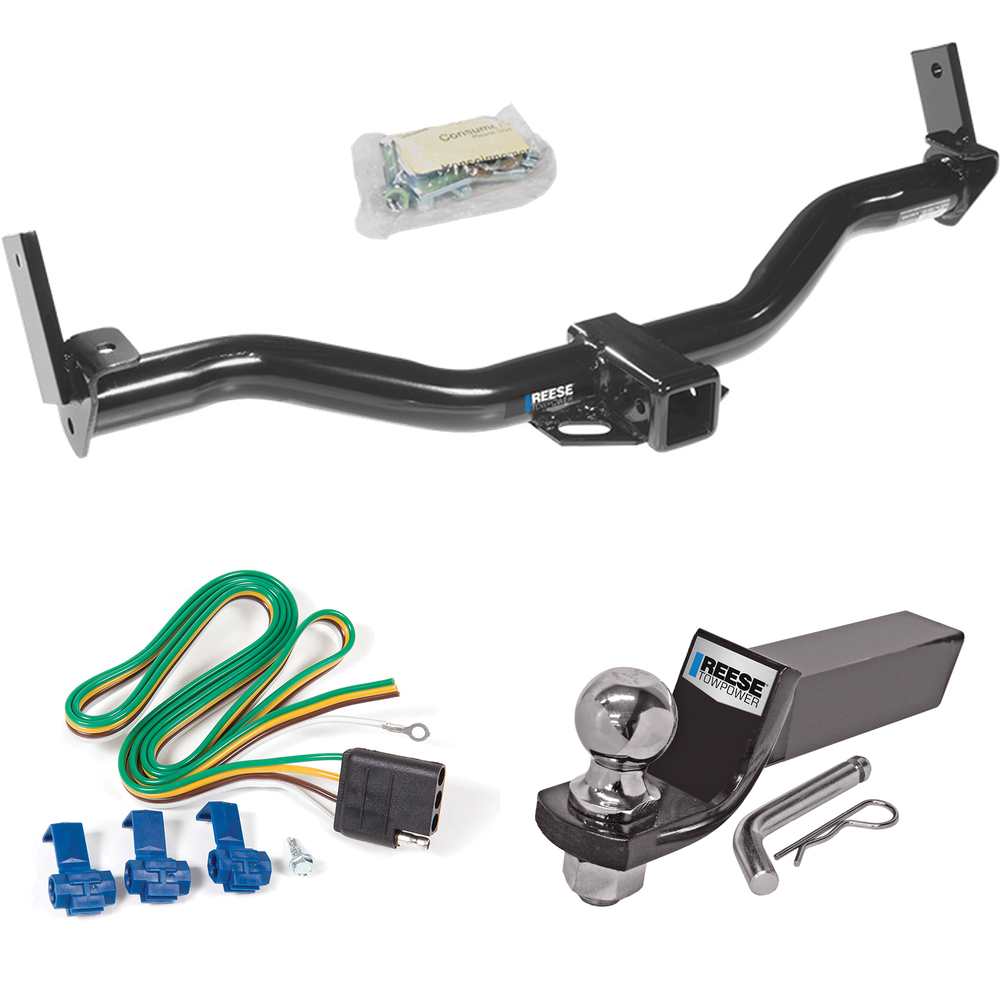 Fits 1991-1994 Mazda Navajo Trailer Hitch Tow PKG w/ 4-Flat Wiring + Starter Kit Ball Mount w/ 2" Drop & 2" Ball By Reese Towpower