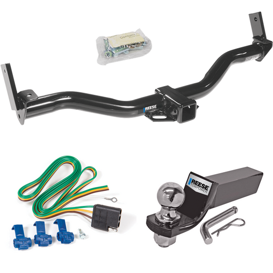 Fits 1991-1994 Mazda Navajo Trailer Hitch Tow PKG w/ 4-Flat Wiring + Starter Kit Ball Mount w/ 2" Drop & 2" Ball By Reese Towpower